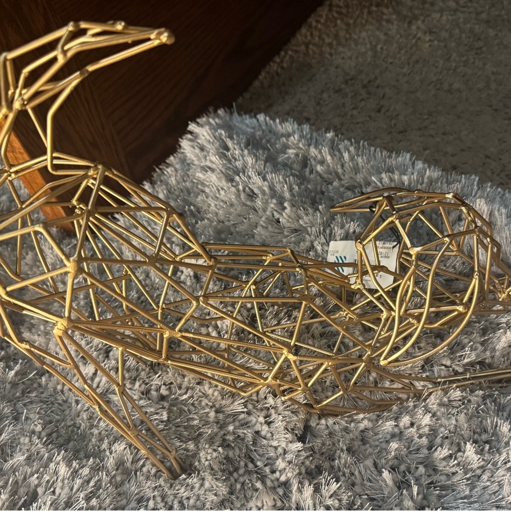 Gold Geometric Dog Sculpture - Picture 3 of 5
